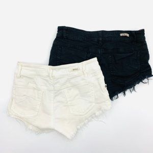 Brandy Melville 2X White Black Set Denim Shortie